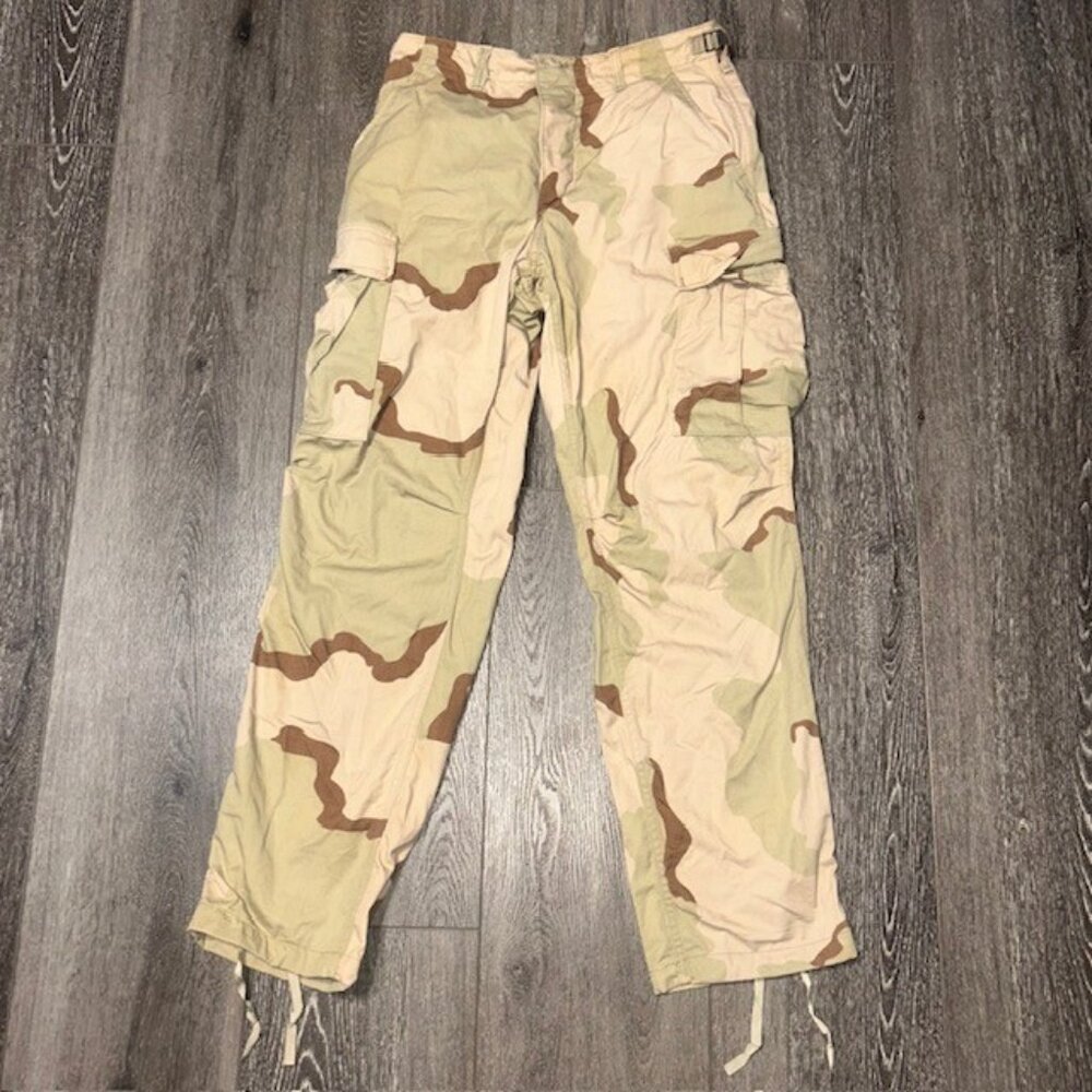 Vtg Military Combat Cargo Pants Desert Camo Mens Small Short Ripstop